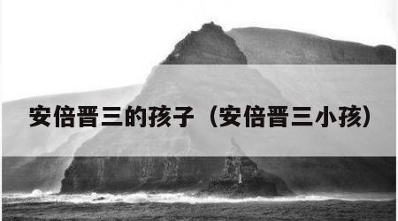 安倍晋三的孩子（安倍晋三小孩）