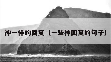 神一样的回复（一些神回复的句子）