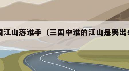 三国江山落谁手（三国中谁的江山是哭出来的）