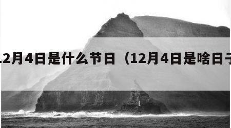 12月4日是什么节日（12月4日是啥日子）