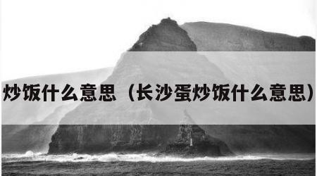 炒饭什么意思（长沙蛋炒饭什么意思）