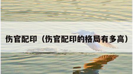 伤官配印（伤官配印的格局有多高）