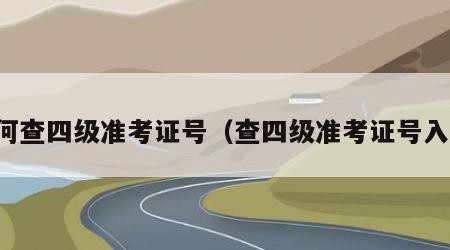如何查四级准考证号（查四级准考证号入口）