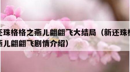 新还珠格格之燕儿翩翩飞大结局（新还珠格格之燕儿翩翩飞剧情介绍）