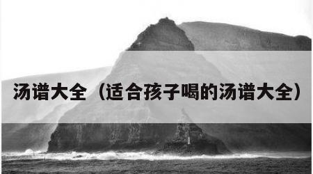 汤谱大全（适合孩子喝的汤谱大全）