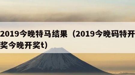 2019今晚特马结果（2019今晚码特开奖今晚开奖t）