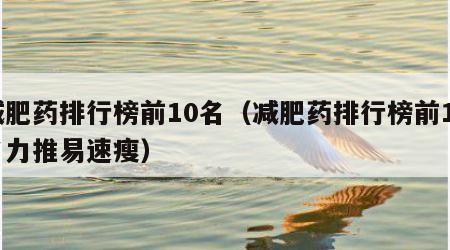 减肥药排行榜前10名（减肥药排行榜前10名力推易速瘦）