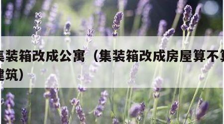 租集装箱改成公寓（集装箱改成房屋算不算违章建筑）