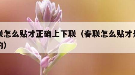 春联怎么贴才正确上下联（春联怎么贴才是正确的）