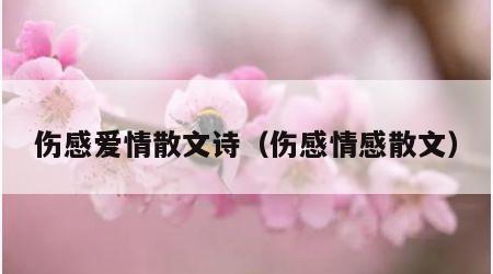 伤感爱情散文诗（伤感情感散文）