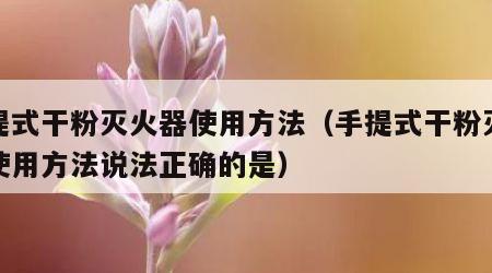 手提式干粉灭火器使用方法（手提式干粉灭火器使用方法说法正确的是）