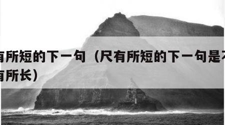 尺有所短的下一句（尺有所短的下一句是不是寸有所长）