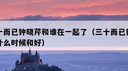 三十而已钟晓芹和谁在一起了（三十而已钟晓芹什么时候和好）