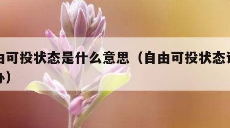 自由可投状态是什么意思（自由可投状态该怎么办）