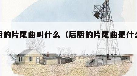 后厨的片尾曲叫什么（后厨的片尾曲是什么歌）