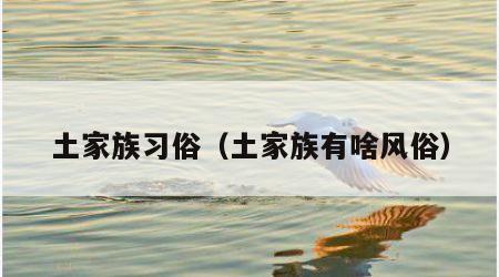 土家族习俗（土家族有啥风俗）