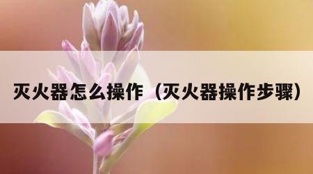 灭火器怎么操作（灭火器操作步骤）