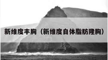新维度丰胸（新维度自体脂肪隆胸）