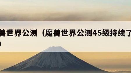 魔兽世界公测（魔兽世界公测45级持续了多久）