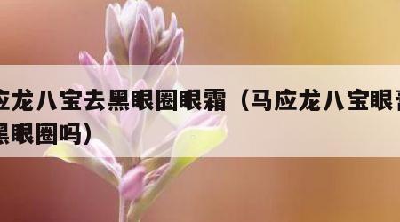 马应龙八宝去黑眼圈眼霜（马应龙八宝眼膏能去黑眼圈吗）