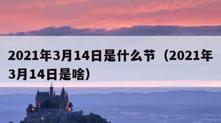 2021年3月14日是什么节（2021年3月14日是啥）