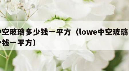 中空玻璃多少钱一平方（lowe中空玻璃多少钱一平方）