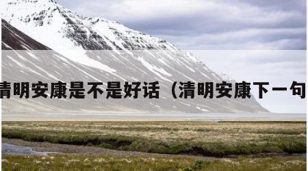 清明安康是不是好话（清明安康下一句）
