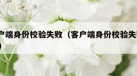 客户端身份校验失败（客户端身份校验失败105）