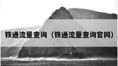 铁通流量查询（铁通流量查询官网）