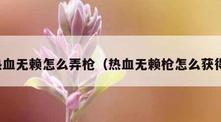 热血无赖怎么弄枪（热血无赖枪怎么获得）
