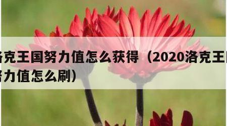 洛克王国努力值怎么获得（2020洛克王国努力值怎么刷）