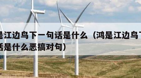 鸿是江边鸟下一句话是什么（鸿是江边鸟下一句话是什么恶搞对句）