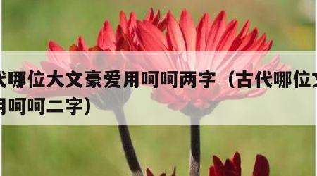 古代哪位大文豪爱用呵呵两字（古代哪位文豪爱用呵呵二字）