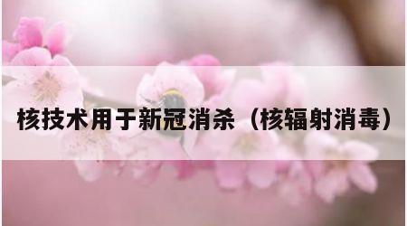 核技术用于新冠消杀（核辐射消毒）