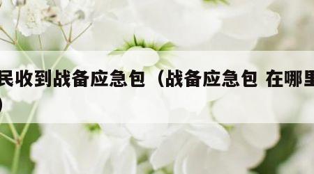 市民收到战备应急包（战备应急包 在哪里申请）