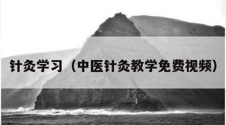 针灸学习（中医针灸教学免费视频）