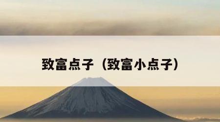 致富点子（致富小点子）