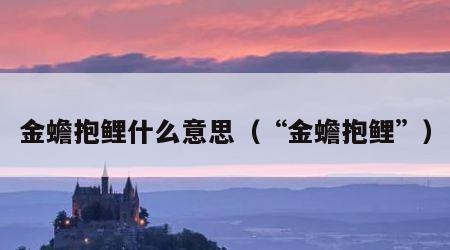 金蟾抱鲤什么意思（“金蟾抱鲤”）