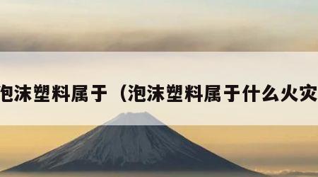 泡沫塑料属于（泡沫塑料属于什么火灾）