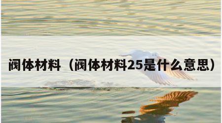 阀体材料（阀体材料25是什么意思）