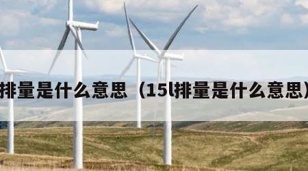 排量是什么意思（15l排量是什么意思）