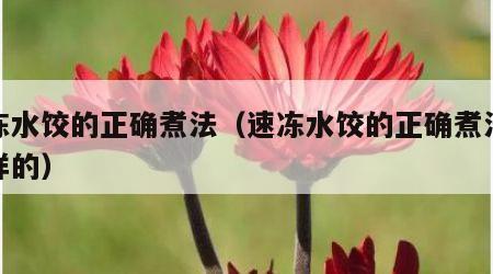 速冻水饺的正确煮法（速冻水饺的正确煮法是怎样的）