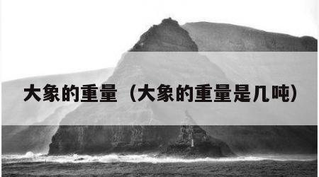 大象的重量（大象的重量是几吨）