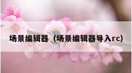 场景编辑器（场景编辑器导入rc）