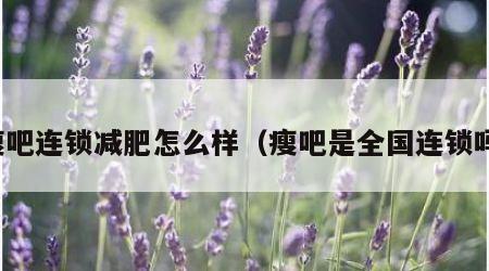 瘦吧连锁减肥怎么样（瘦吧是全国连锁吗）