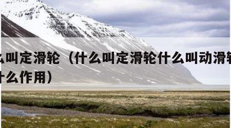 什么叫定滑轮（什么叫定滑轮什么叫动滑轮各有什么作用）