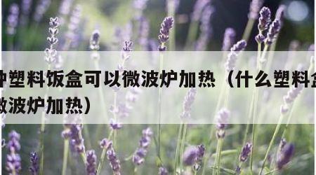 哪种塑料饭盒可以微波炉加热（什么塑料盒可以微波炉加热）