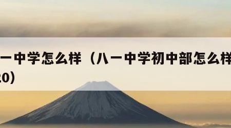 八一中学怎么样（八一中学初中部怎么样 2020）