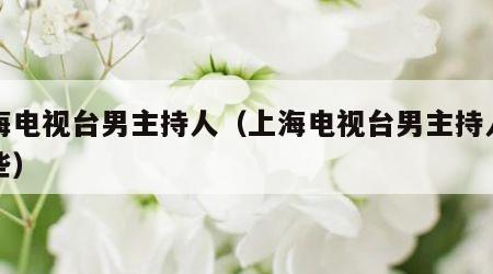 上海电视台男主持人（上海电视台男主持人有哪些）