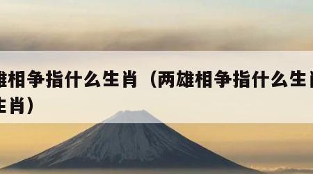 两雄相争指什么生肖（两雄相争指什么生肖打一生肖）